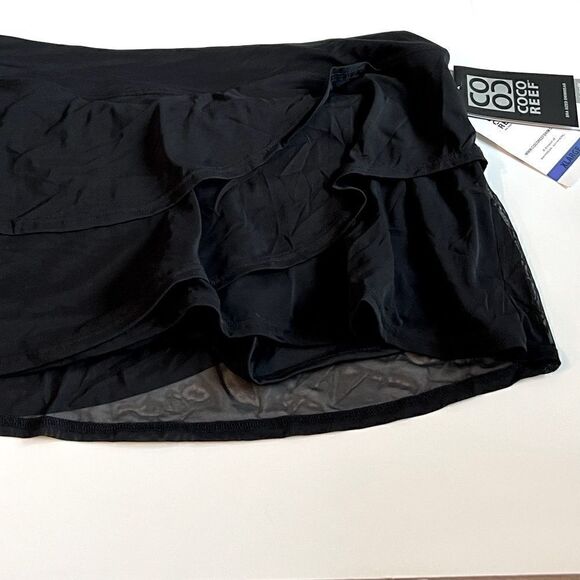 Coco Reef Women's Castaway Black Sway Mesh Layer Swim Skort black skirt short - Picture 6 of 8